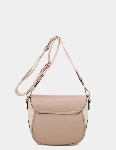 Bandolera rosa palo con solapa Binnari - Elsa