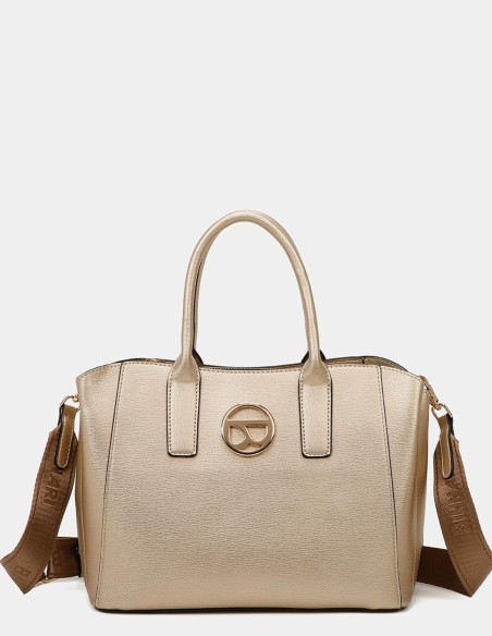 Bolso de mano dorado Binnari - Elsa