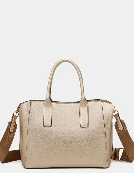 Bolso de mano dorado Binnari - Elsa
