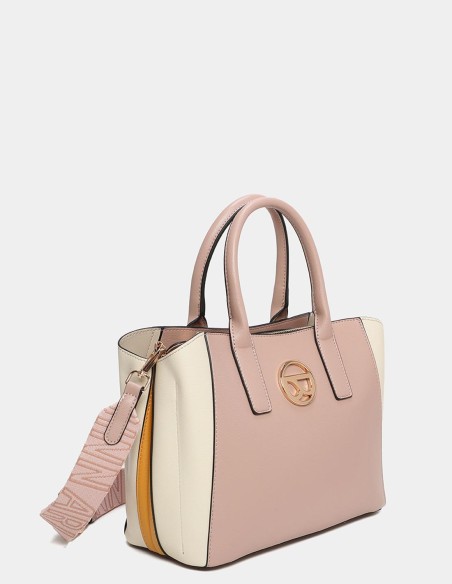 Bolso de mano rosa palo Binnari - Elsa