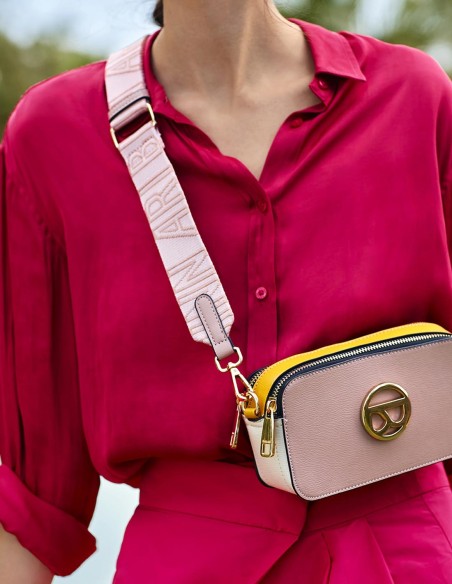 Bandolera pequeña rosa palo Binnari - Elsa