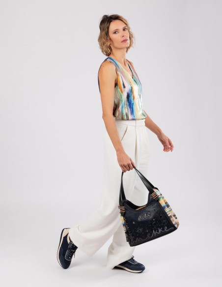 Bolso de Hombro Azul Marino Anekke- Studio