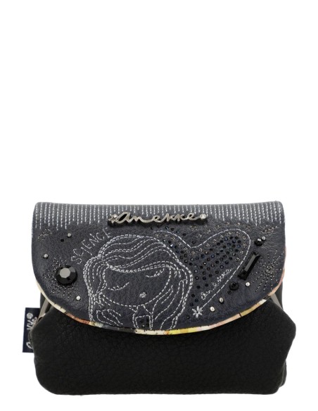 Monedero Con Solapa Azul Marino Anekke - Studio