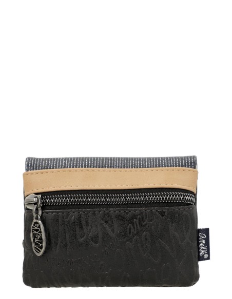 Porta-moedas com aba azul marinho Anekke - Studio