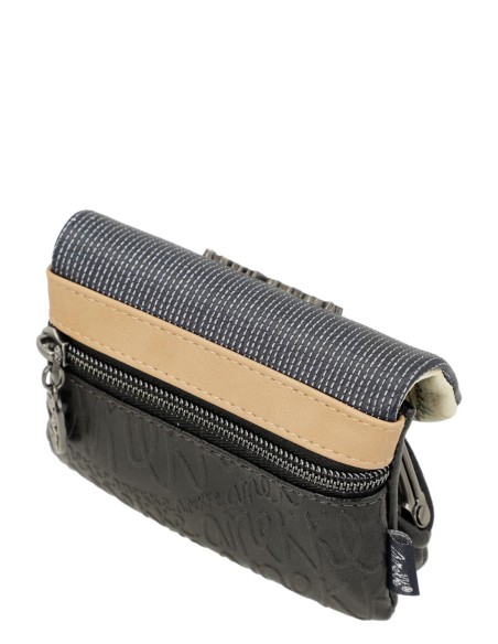 Porta-moedas com aba azul marinho Anekke - Studio