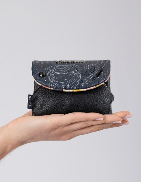 Porta-moedas com aba azul marinho Anekke - Studio