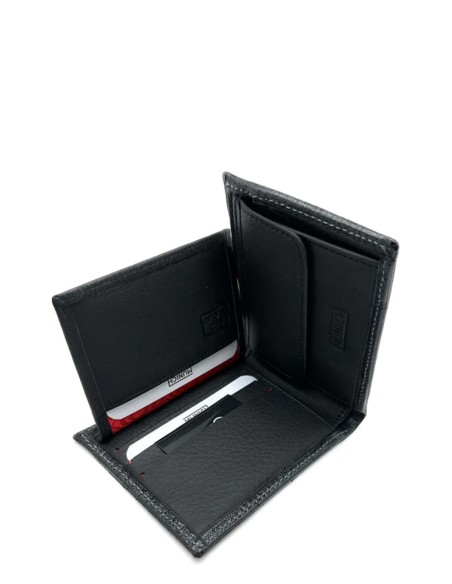 Cartera RFID Munich Negra Logo Azul