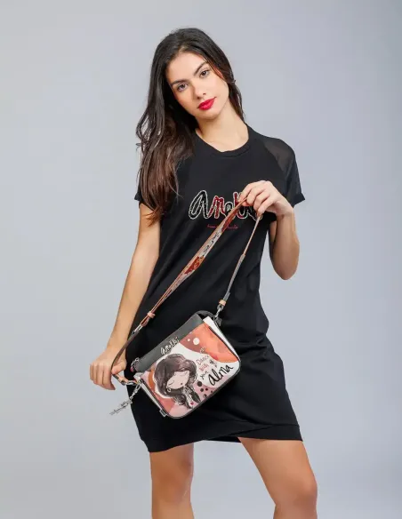 Bandolera Média com 3 Compartimentos Anekke Alma