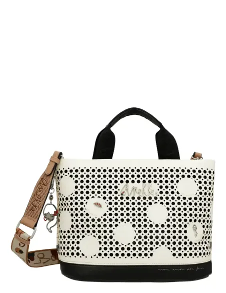 Bolso de Mano con Bandolera Anekke Lunares