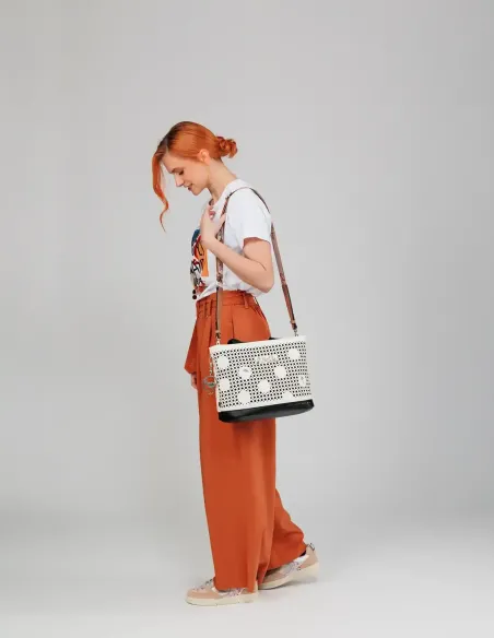 Bolso de Mano con Bandolera Anekke Lunares