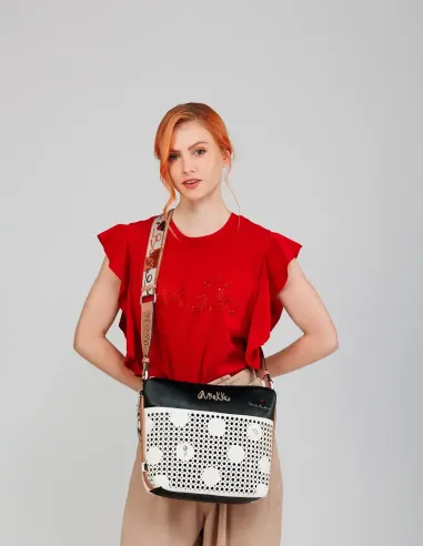 Bandolera Grande con Bolsillo Frontal Anekke Lunares