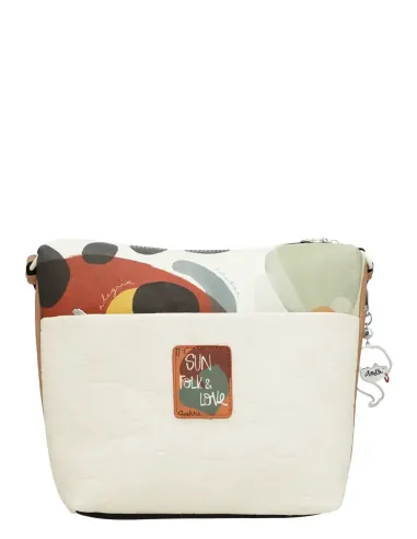 Bandolera Grande con Bolsillo Frontal Anekke Lunares