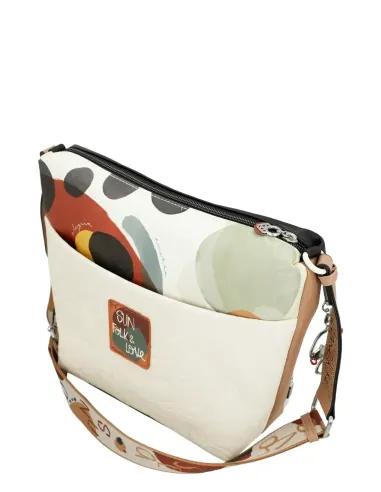 Bandolera Grande con Bolsillo Frontal Anekke Lunares
