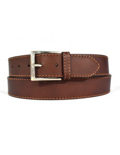 Cinto de pele lisa 40 mm decorado com pesponto Tagar - Special