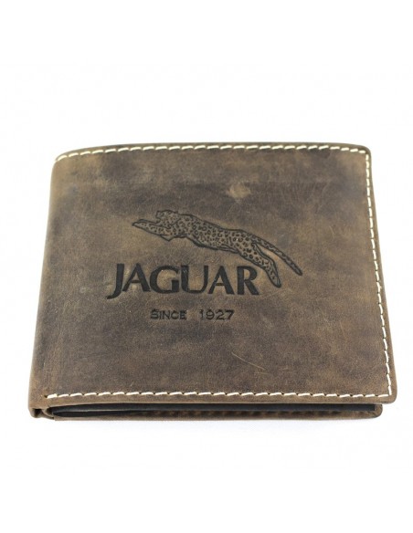 Carteira Americana com porta moedas Jaguar - Crazy Horse  8 cartões