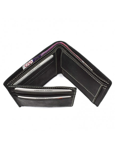 Carteira Americana com porta moedas Jaguar - Crazy Horse  8 cartões