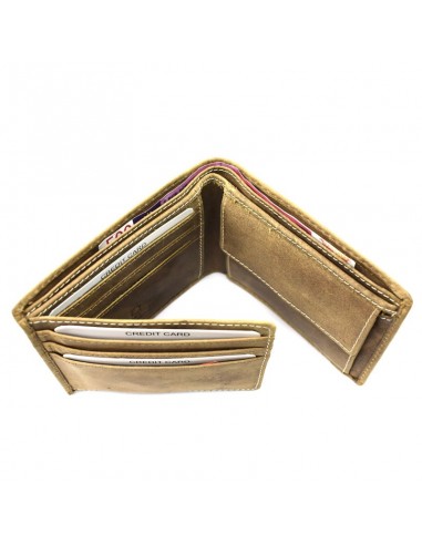 Carteira Americana com porta moedas Jaguar - Crazy Horse  8 cartões