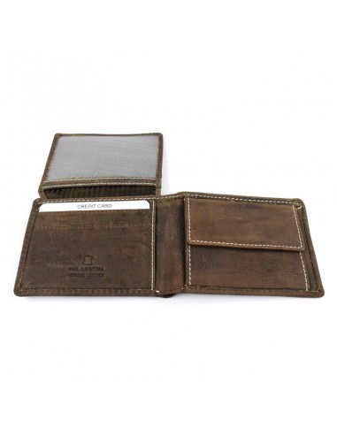 Carteira Americana com porta moedas Jaguar - Crazy Horse 6 cartões