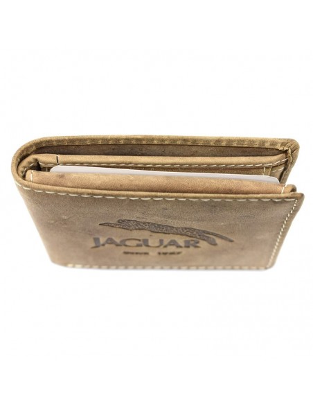 Carteira Americana com porta moedas Jaguar - Crazy Horse 6 cartões