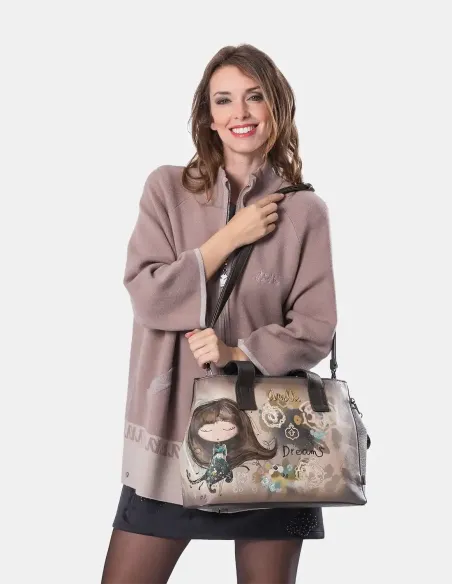 Bolso de Mano Con Bandolera Anekke Real