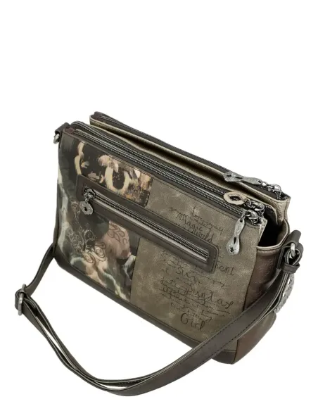 Mala a Tiracolo Estampada 3 Compartimentos Anekke Real