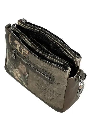 Bandolera Estampada 3 Compartimentos Anekke Real