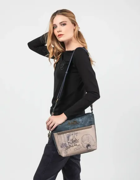 Mala a Tiracolo Grande Com Bolsa Frontal Anekke Studio