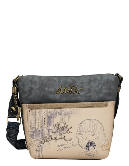 Mala a Tiracolo Grande Com Bolsa Frontal Anekke Studio