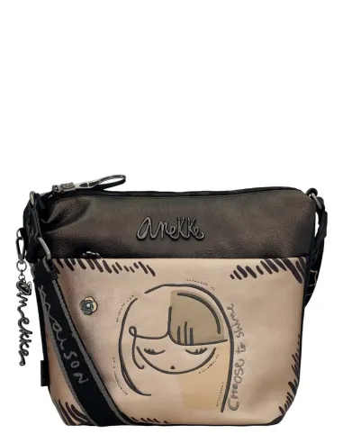 Bandolera Grande Con Bolsillo Frontal Anekke Nature Koko