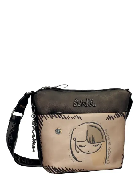 Mala a Tiracolo Grande Com Bolso Frontal Anekke Nature Koko