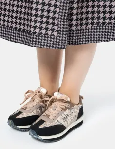 Desportivos Preta E Dourado Sola Multicolor Anekke Real