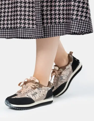 Sabatilles Negre I Daurat Sola Multicolor Anekke Real