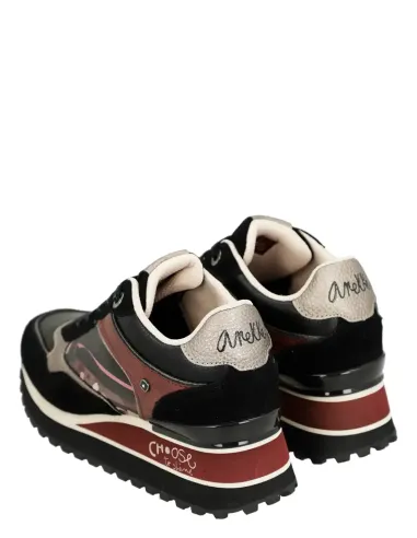 Deportivos Plataforma Negro Con Estampado Anekke Mademoiselle