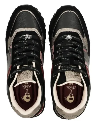 Deportivos Plataforma Negro Con Estampado Anekke Mademoiselle