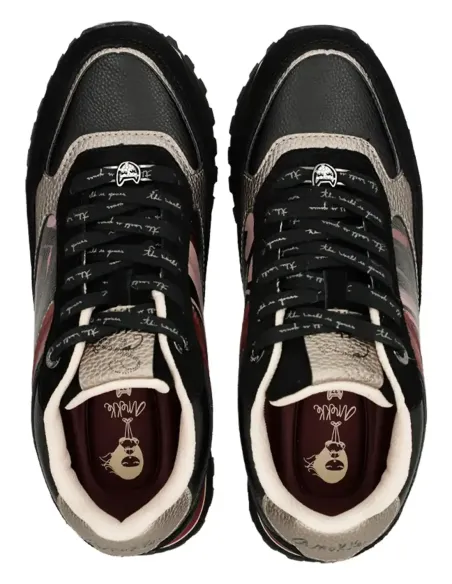 Deportivos Plataforma Negro Con Estampado Anekke Mademoiselle