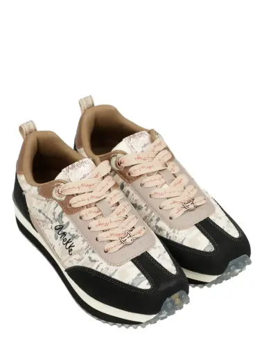 Deportivos Negro Y Dorado Suela Multicolor Anekke Real