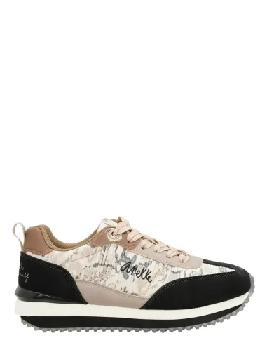 Deportivos Negro Y Dorado Suela Multicolor Anekke Real