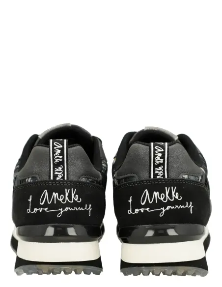 Deportivos Negro Suela Multicolor Anekke Real