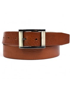 Cinto de homem 33 mm Tagar - Pele Crat e fivela quadrada 2