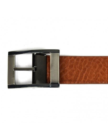 Cinto de homem 33 mm Tagar - Pele Crat e fivela quadrada