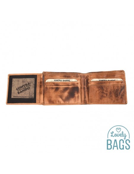 Carteira Americana Contra-Bando - Colada pele Kip