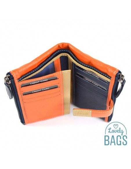 Cartera de piel Adapell - Con 2 cremalleras