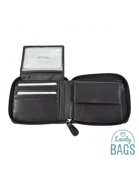 Cartera Americana de hombre cerrada con Cremallera, Francinel - VENISE en Piel de Vaca