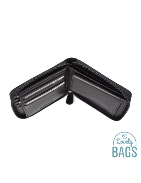 Cartera Americana de hombre cerrada con Cremallera, Francinel - VENISE en Piel de Vaca