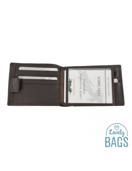 Cartera Americana de hombre con departamento secreto para billetes, Francinel - VENISE en Piel de Vaca