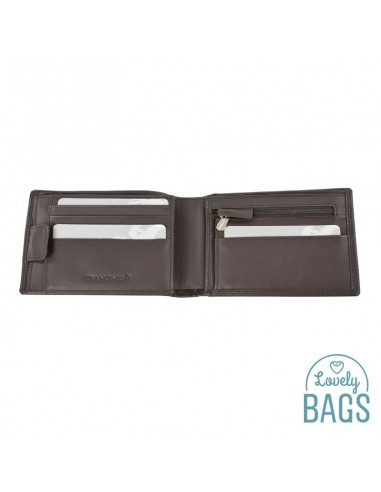 Cartera Americana de hombre con departamento secreto para billetes, Francinel - VENISE en Piel de Vaca