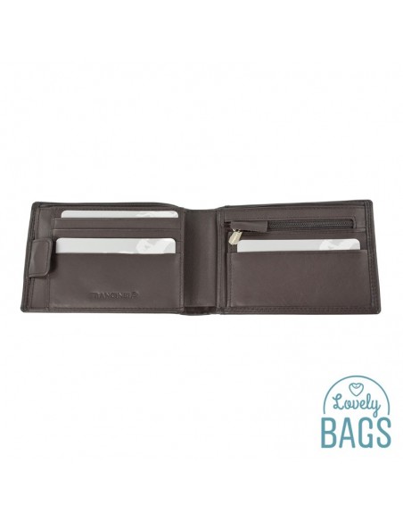 Cartera Americana de hombre con departamento secreto para billetes, Francinel - VENISE en Piel de Vaca