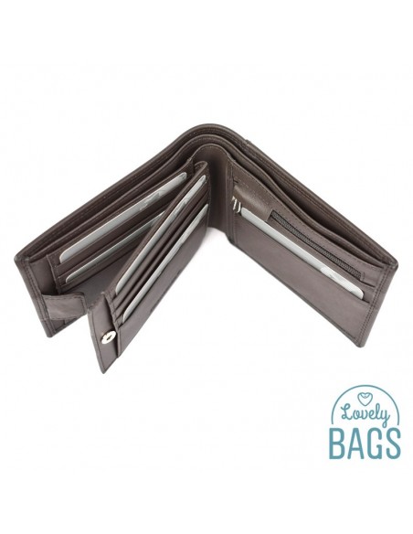 Cartera Americana de hombre con departamento secreto para billetes, Francinel - VENISE en Piel de Vaca