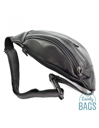 Bolsa de cintura de pele negra Francinel - Palermo