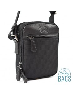 Bolsa Tiracolo Pequena de homem Francinel - Porto, lona combinado com couro 2